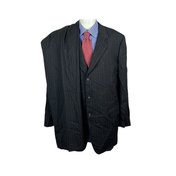 Corneliani Suit 2 Piece Gray Striped Jacket 44L Pants 38X32 + FREE SILK TIE Nice